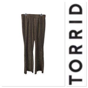 Torrid lurex stretch pull on gold sparkle pants size 0-large/12